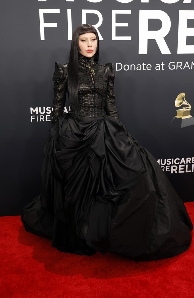 Lady Gaga wore a black ball gown by Vivienne Westwood. Picture: Getty Images