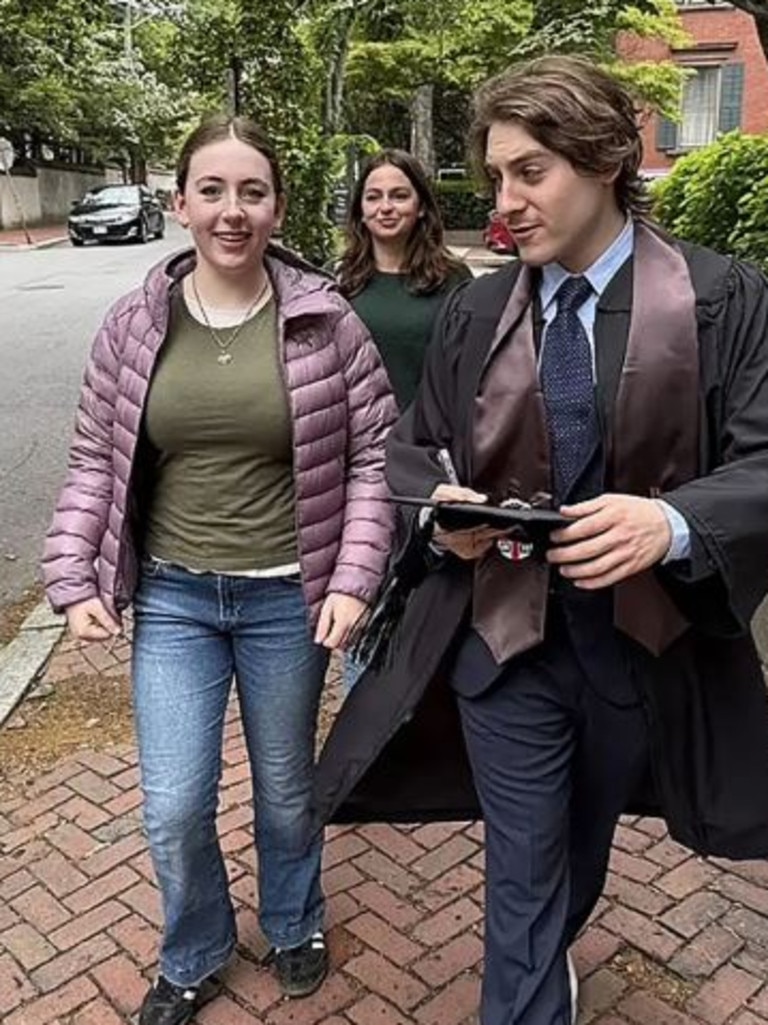 James and his twin sisters Tabitha and Marion were seen in a photo shared by the older brother on his Instagram Story. Picture: jwbr0derick/Instagram