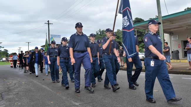 The Police-Citizens Youth Club (PCYC) Hinchinbrook at Anzac Day commemorations in the Lower Herbert town of Halifax, Hinchinbrook Shire, on April 25, 2021. Photograph: Cameron Bates