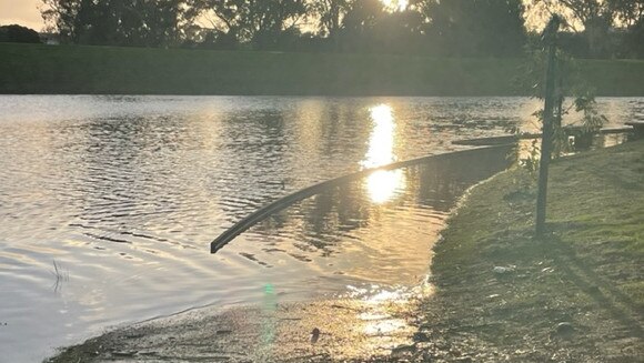 BEFORE DRAINING: The Victoria Park wetlands after the heavy rain which hit Adelaide on May 30-31, 2022. Picture: Supplied