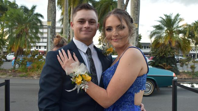 Callum Cosley and Amy-Lee Neal at the Sarina State High School formal at the MECC, Mackay, on Thursday November 19. Picture: Zizi Averill