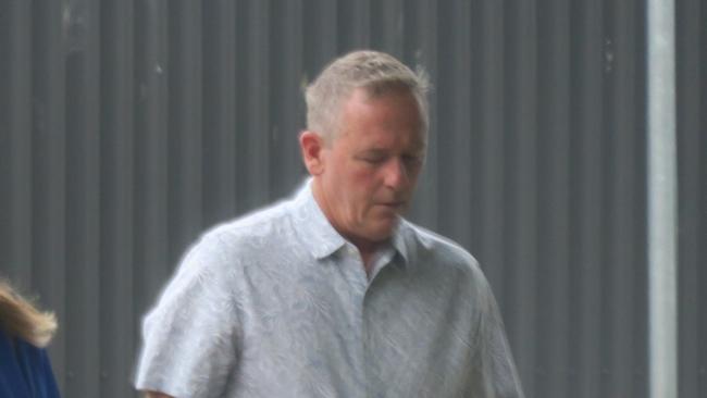 Truck driver Darren Perce Wilson, 57, arriving at Wyong Local Court where he was convicted and fined for flashing his penis at a female neighbour. Picture: NewsLocal