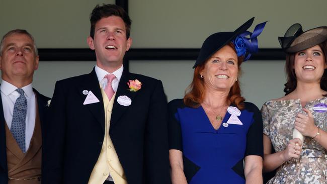 Prince Andrew, Duke of Yor, Jack Brooksbank, Sarah Ferguson, Duchess of York and Princess Eugenie. Picture: Getty Images