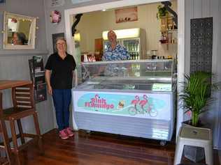 Jane and Frank Hodgkinson are proud to bring happiness to residents through their new ice cream shop Pink Flamingo. Picture: Contributed