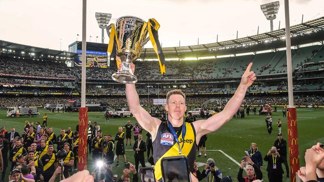 Jack Riewoldt at the 2019 AFL grand final between Richmond and GWS at the MCG. Picture: Jason Edwards