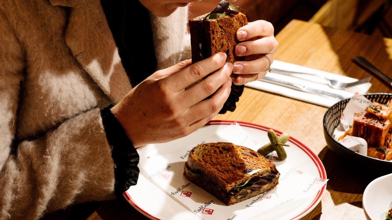 Mushroom toastie at East End Cellars’ The Tasting Room. Picture: supplied