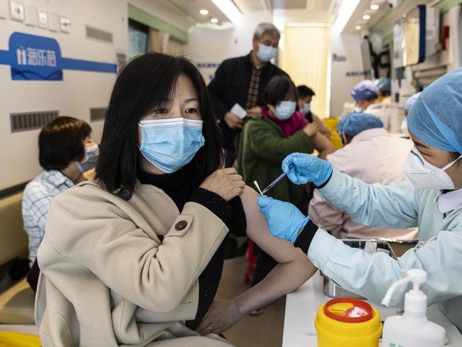 Wuhan residents receive the Covid-19 vaccine. Picture: Getty Images