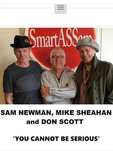 Sam Newman, Mike Sheahan and Don Scott for a You Cannot Be Serious promo. Picture: Instagram