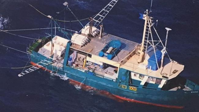 The fishing trawler, Dianne, which capsized north of Bundaberg.