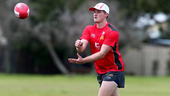 Former Crow Harrison Wigg is back running after breaking his ankle during preseason. Picture: AAP Image/David Clark