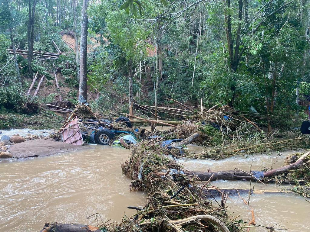 Mullumbimby flooding and landslides have left behind devastation. Picture: Zali Spinner