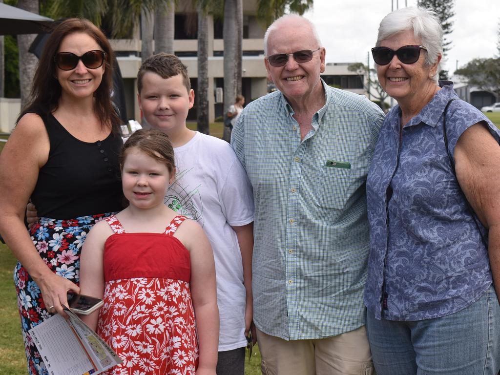 Alicia, Jim and Margaret Rooney with children Parker and Ruby Krome at the Queensland Museum Unearthed event in Mackay, August 2021. Picture: Lillian Watkins