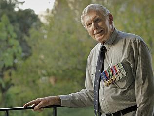 Don Tibbits, 89, from East Brighton, commemorates each Anzac Day at the home of his 2/23 Battalion in Albury. Picture: VALERIU CAMPAN