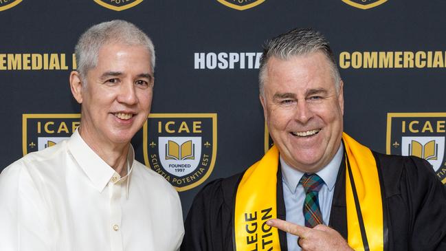 Governor Eugenio Jose Villareal Lacson and Sean Mahoney Chief executive at the International College of Advanced Education Graduation, May 2025. Picture: Pema Tamang Pakhrin