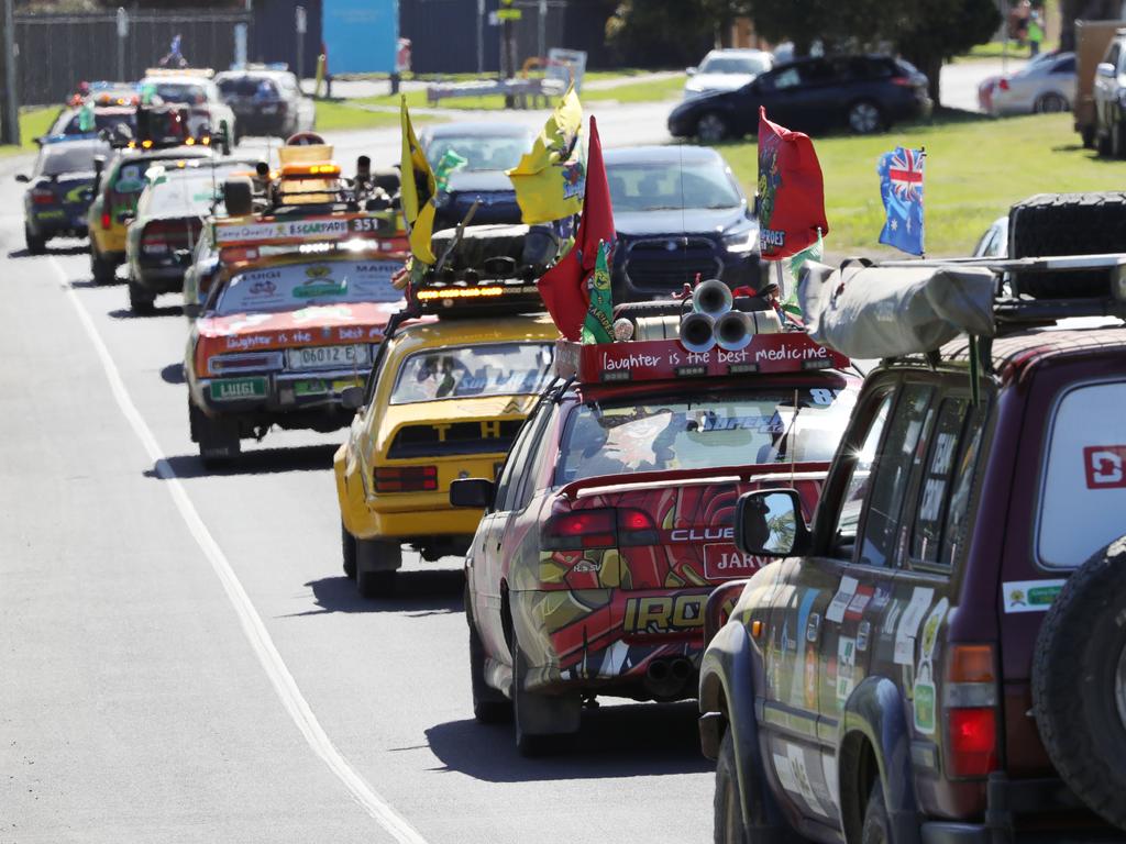 Camp Quality’&#149;s signature motoring event, esCarpade welcomed 50+ themed cars to Geelong on Saturday, including homages to Mario Bros, Superheroes, Smurfs, Simpsons, Incredibles and many more. Picture: Mark Wilson