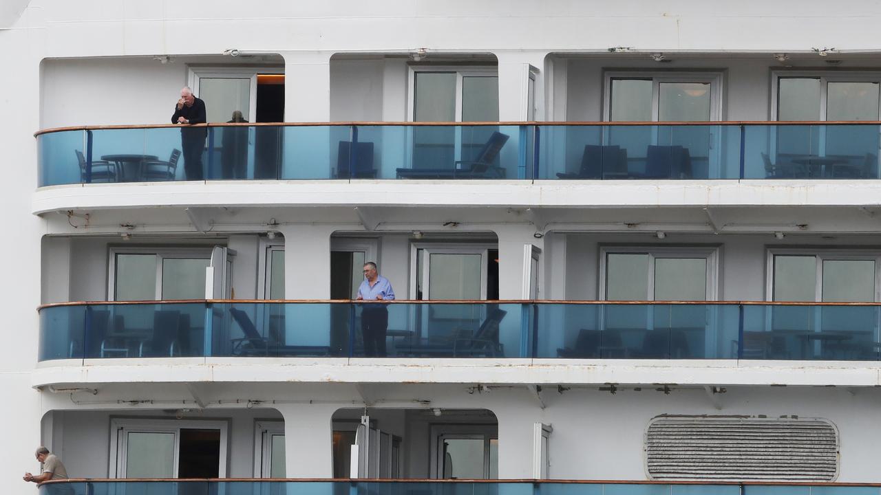 Passengers on board the Grand Princess. Picture: David Crosling