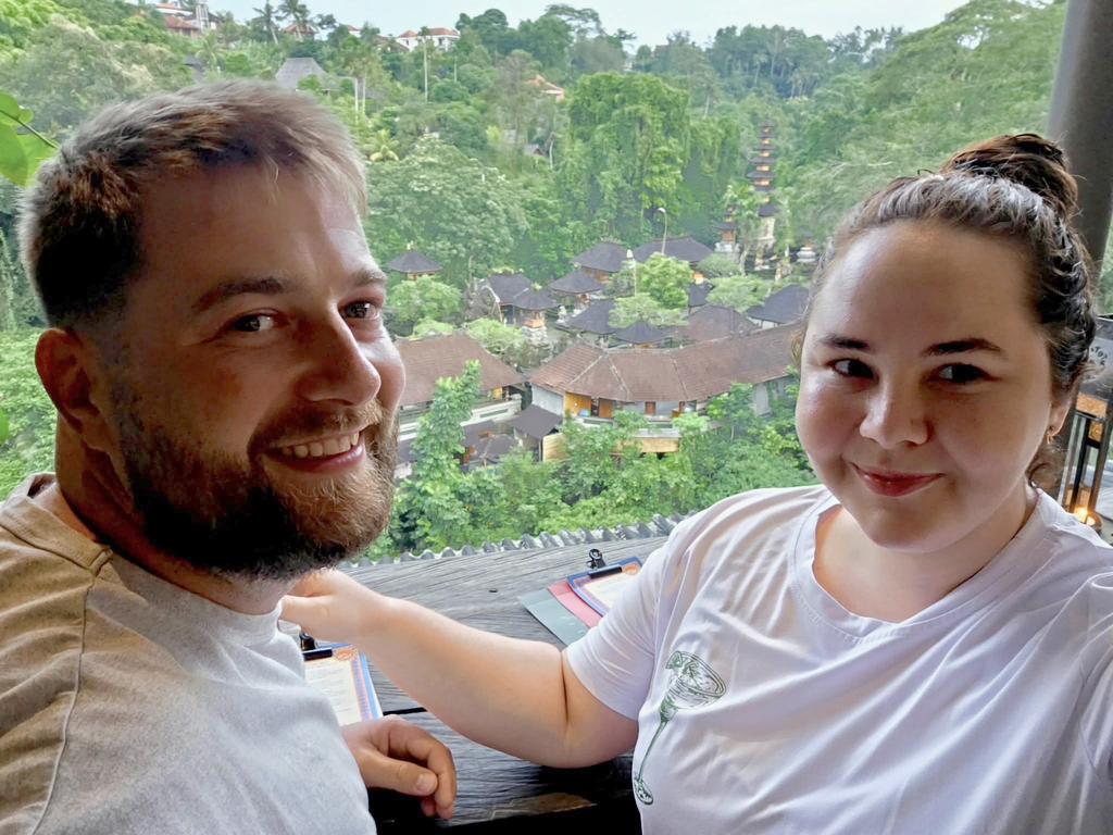 Gabriel “Gabe” Hijniakoff and Cintamani “Tam” Warrington on their Bali holiday. Picture: GoFundMe