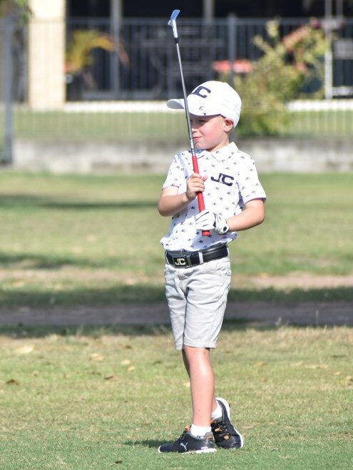 Mason Slavin (boys six years and under) on course at the US Kids Golf Foundation Australian Open at the Rockhampton Golf Club on September 27.