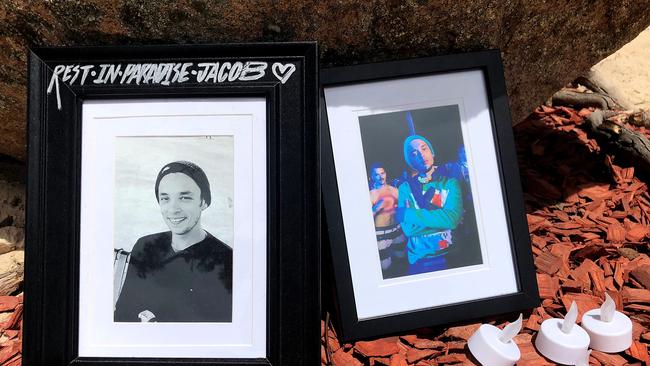 A shrine for Jacob Langford at the festival.