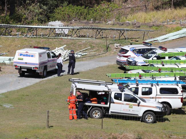 SES, Police and cadaver dogs searched a remote Bonogin property on Monday morning for her body. Picture: Glenn Hampson