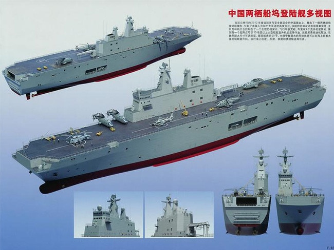 Pictures circulate of new Chinese helicopter assault ship | Herald Sun