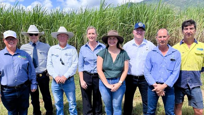 Ms Green, speaking on a cane farm in Coolbie south of Ingham, thanked Kennedy MP Bob Katter and representatives from a number of representatives from key primary producing organisations for their “tireless” advocacy since the disaster struck and during the ongoing recovery process. Picture: Cameron Bates