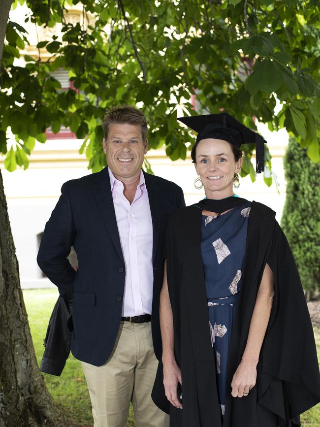 Jono and Julie Beavon at the UTAS Graduation at Launceston. PICTURE CHRIS KIDD