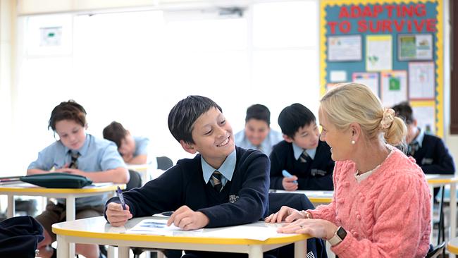 Hartford College student Daniel Gray with his teacher Jenny Hoare. Picture: Jane Dempster/The Australian.