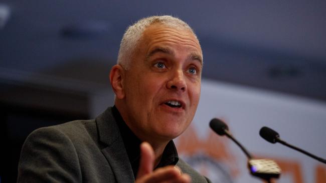 TWU national secretary Michael Kaine said the union would push for Qantas workers to get a ‘significant lift’ in wages and conditions. Picture: NCA NewsWire / Nikki Short