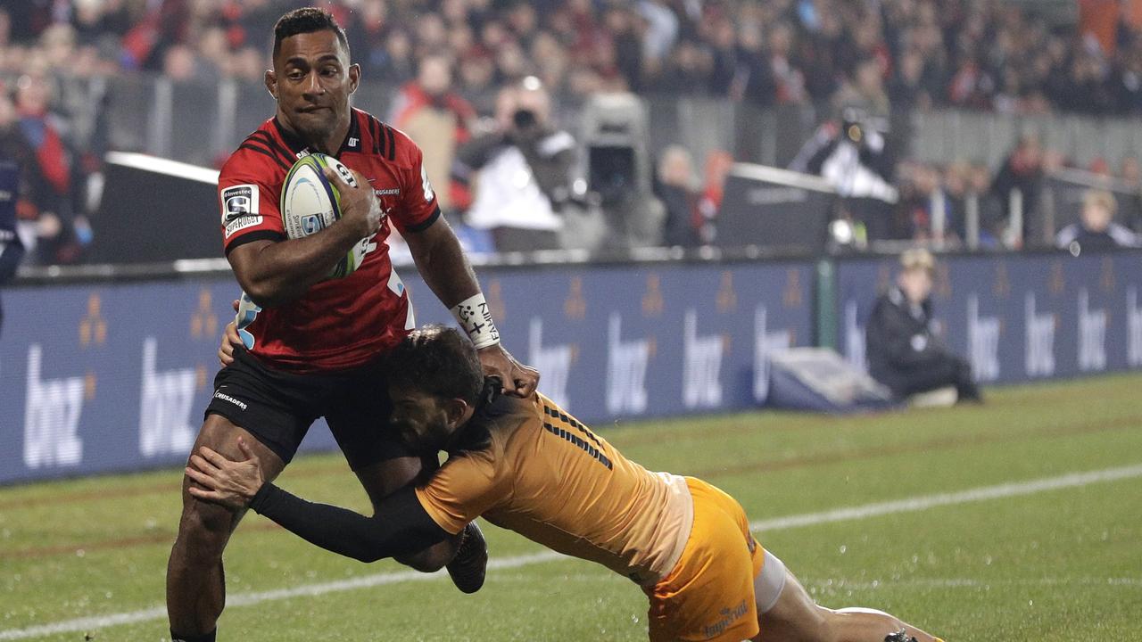 Crusaders winger Sevu Reece in action during the Super Rugby final.