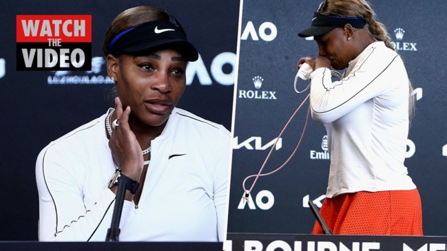 Serena Williams breaks down in Australian Open press conference