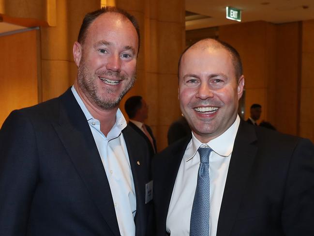 Luke Sayers and Treasurer Josh Frydenberg. Picture: John Feder