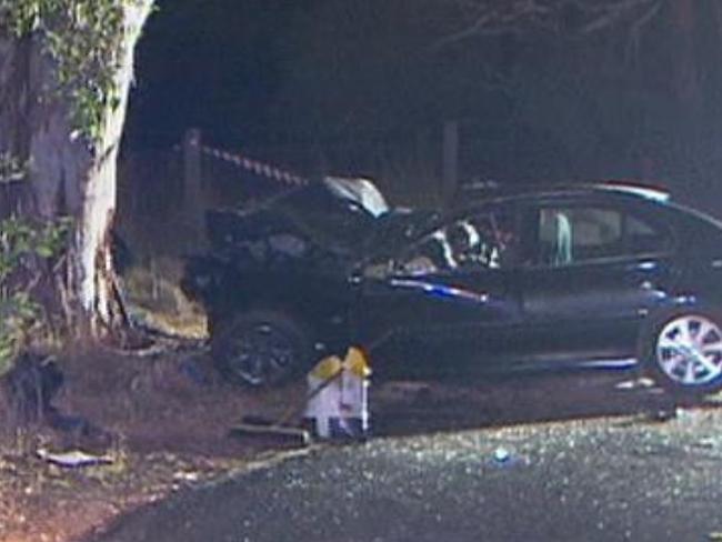 A 19-year-old man has died after crashing into a tree in Nairne. Picture: 7 News