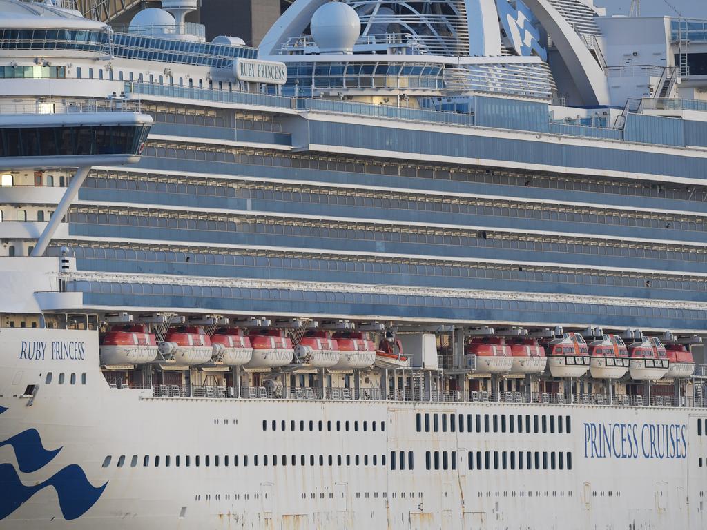 The Ruby Princess cruise ship has been told to leave Australia by Thursday as an inquiry gets underway. Picture: AAP Image/Dean Lewins