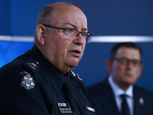 Victoria Police Chief Commissioner Graham Ashton speaks to the media on Thursday.