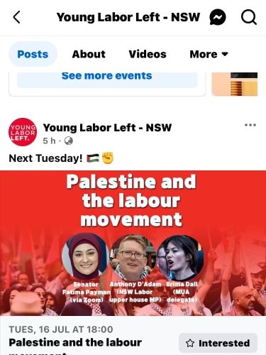 The NSW Young Labor Left will host Fatima Payman at an event despite her resignation from the party.