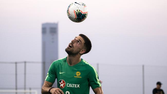 Socceroos defender Milos Degenek at training Dubai ahead of the World Cup qualifer against Kuwait. Picture: Tristan Furney/Supplied