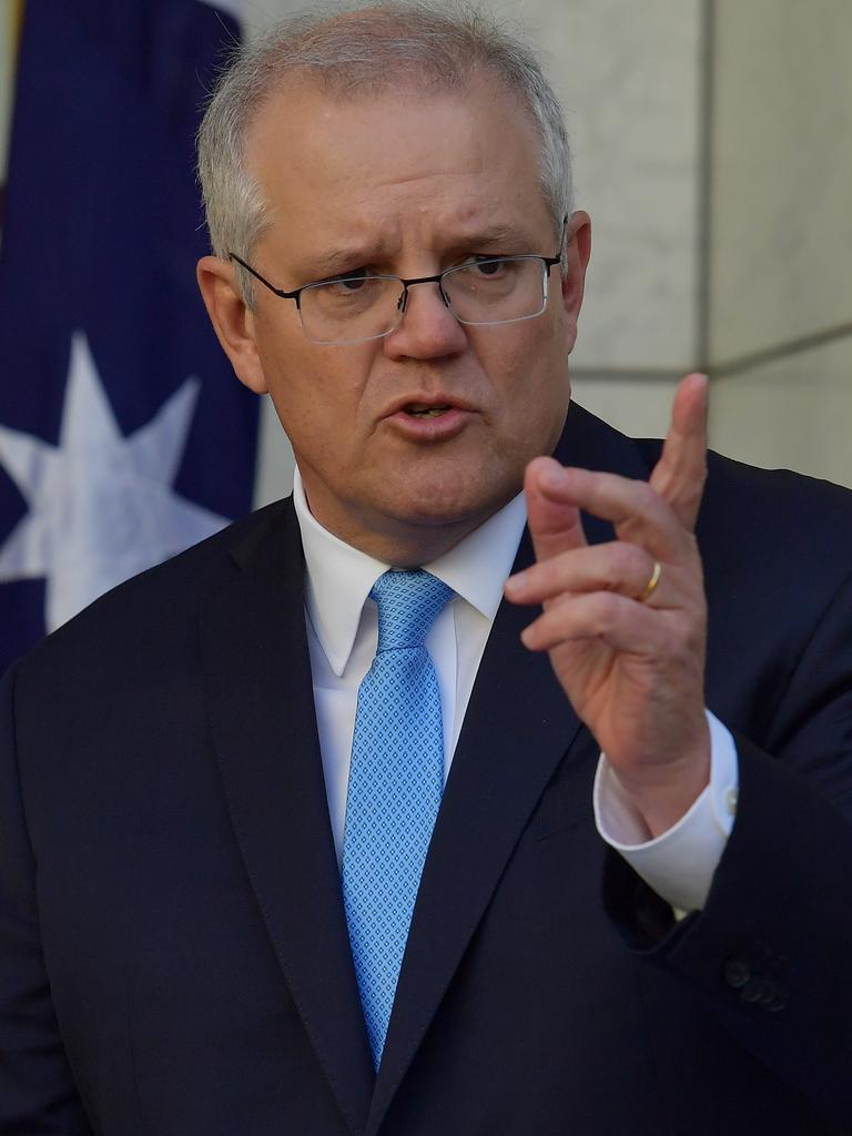 Scott Morrison has slammed Anthony Albanese for his “very dangerous” vaccine demands. Picture: Getty Images