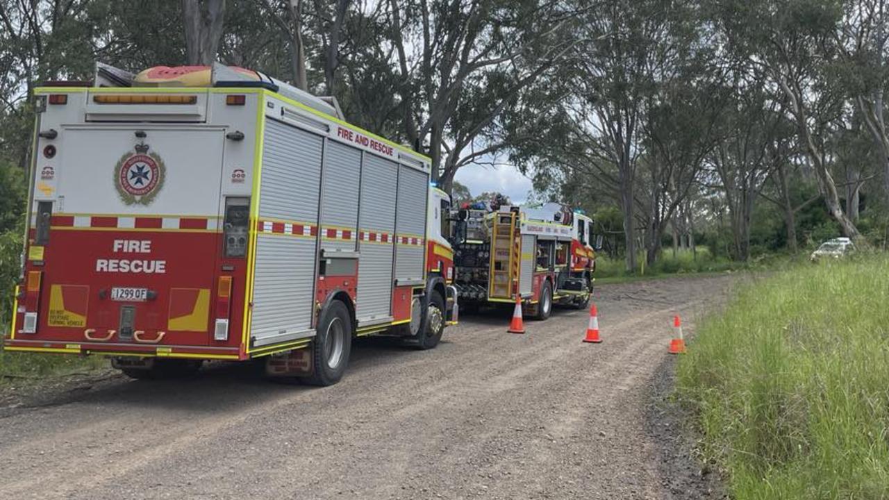 Emergency services at the scene of a single-vehicle crash on Connolly Rd at Geham on January 13, 2025.