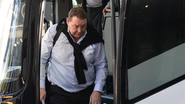 All Blacks coach Steve Hansen arrives at the Intercontinental Hotel in Double Bay.