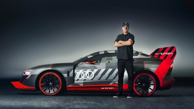 Ken Block's Audi S1 'Hoonitron' drift car.