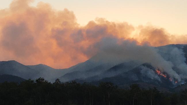 THE wildfire at Mount Walsh National Park has been burning now for at least a month, with locals saying the only way it will be put out is by rainfall. Photo: Moira Thompson