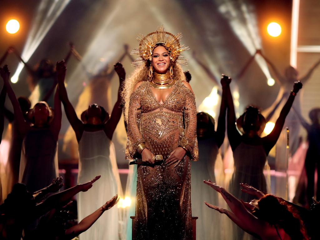 Being pregnant was clearly no excuse for Beyoncé to take it easy, as the singer continued to perform for months to come. Picture: Christopher Polk/Getty Images for NARAS