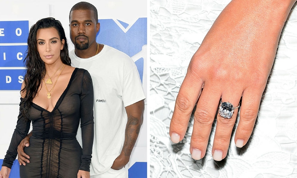 Kim and store kanye engagement ring