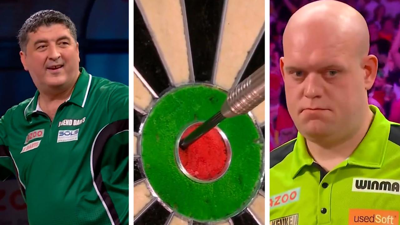 Michael van Gerwen was left with egg on his face after his costly error. Picture: Supplied