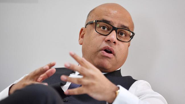 (FILES) In this file photo taken on January 28, 2019, Sanjeev Gupta, head of the GFG (Gupta Family Group) Alliance, speaks during an interview with AFP in London. - Britain's Serious Fraud Office on Friday launched a probe into steelmaker GFG Alliance, focusing partly on links with its collapsed financier Greensill. (Photo by BEN STANSALL / AFP)