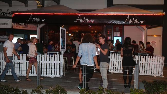  The bikie brawl broke out near popular bar Aura.