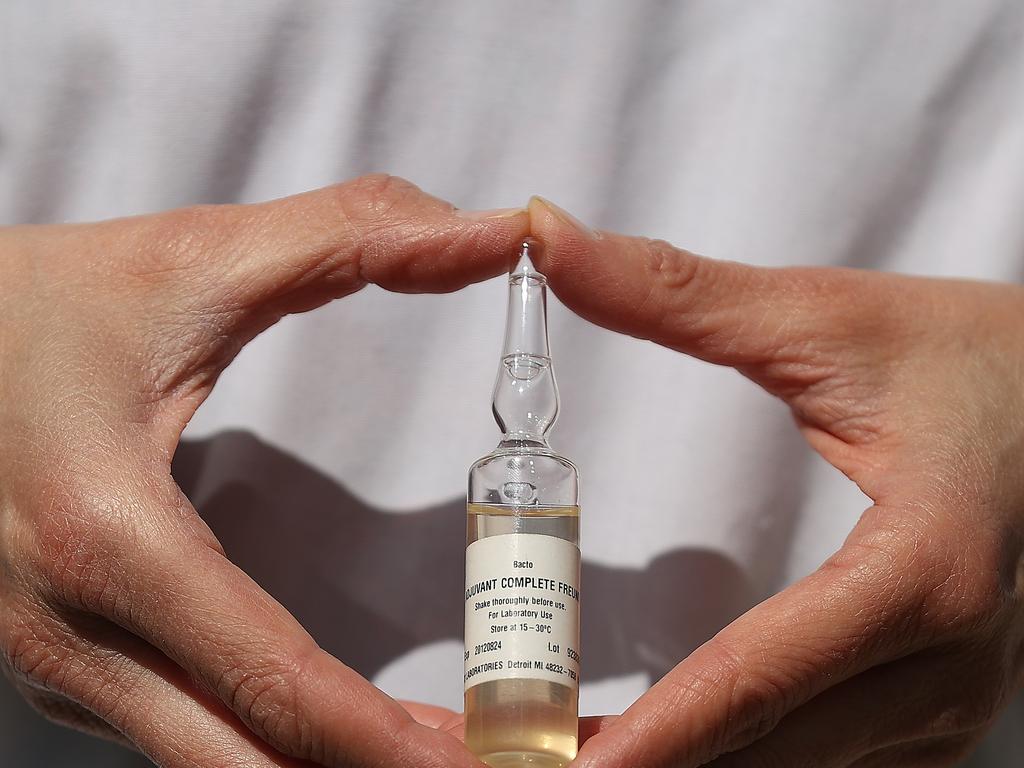 The vial of Complete Freund Adjuvant which is used for the treatment. Picture: Newswire/Gary Ramage