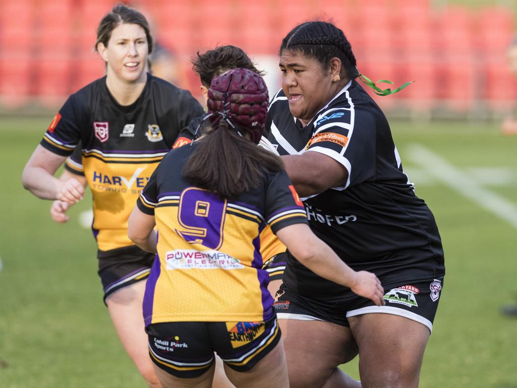 Oakey player Elaina Saluni was her side’s best in their President’s Cup defeat. Picture: Kevin Farmer.