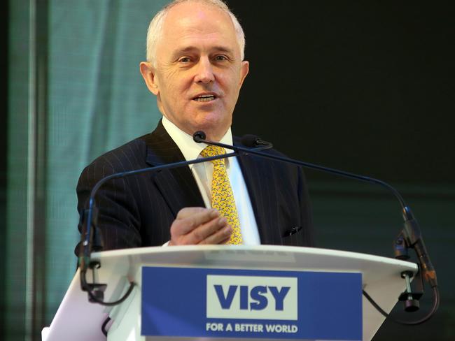 PM Malcolm Turnbull speaking at the Visy Plant in Tumut, NSW. Picture Kym Smith